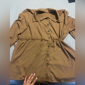 SHEIN drawstring waist blouse